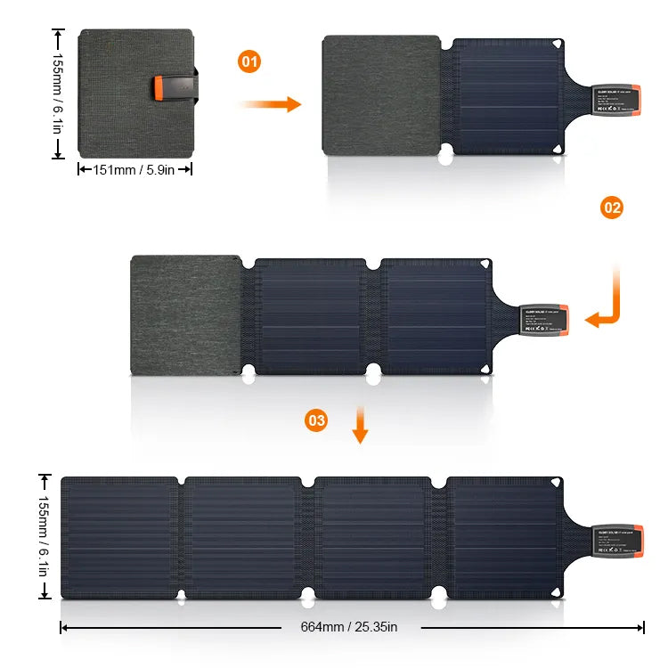 Foldable USB Portable Solar Panel Power Bank