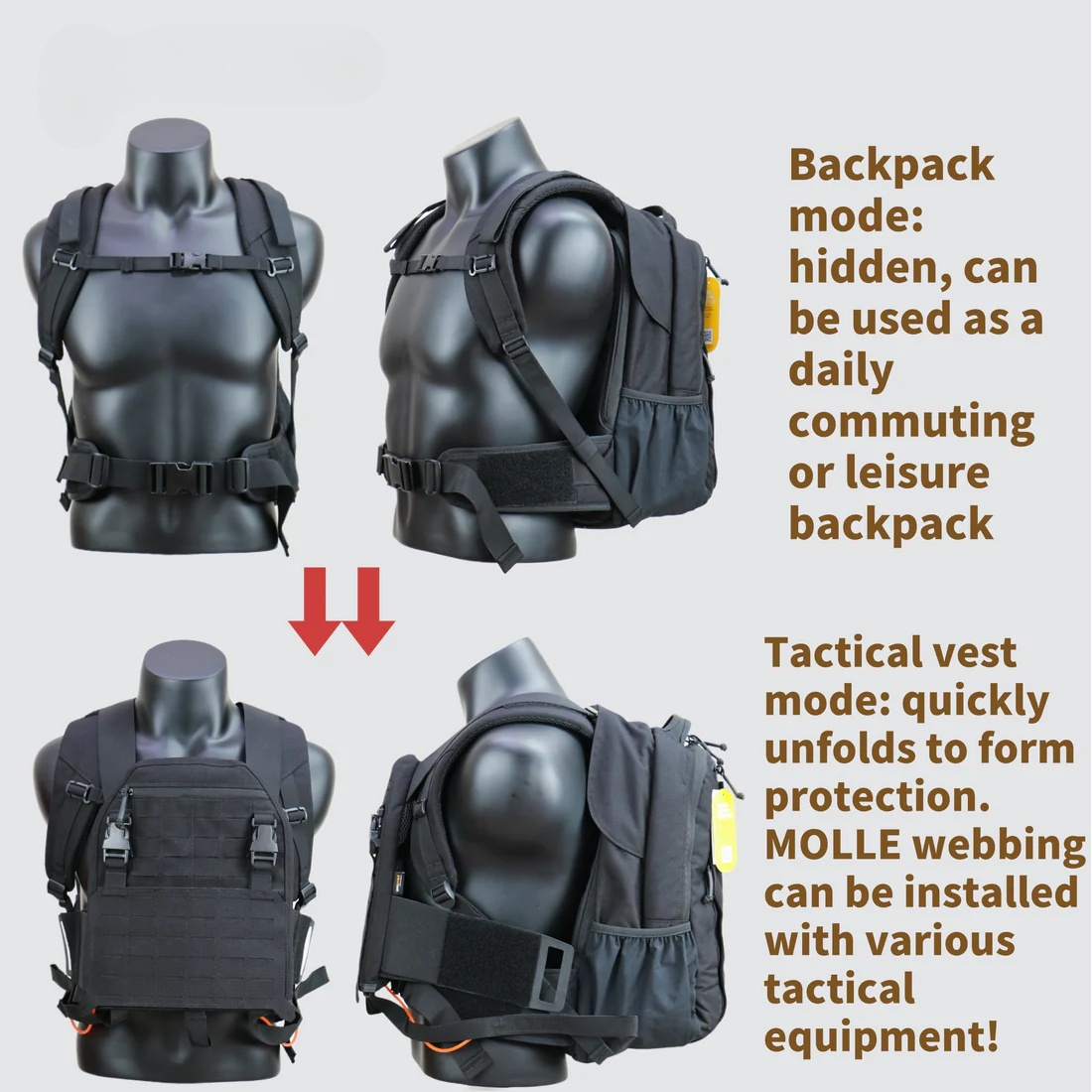 Bulletproof Backpack Cordura Material - NIJ IIIA