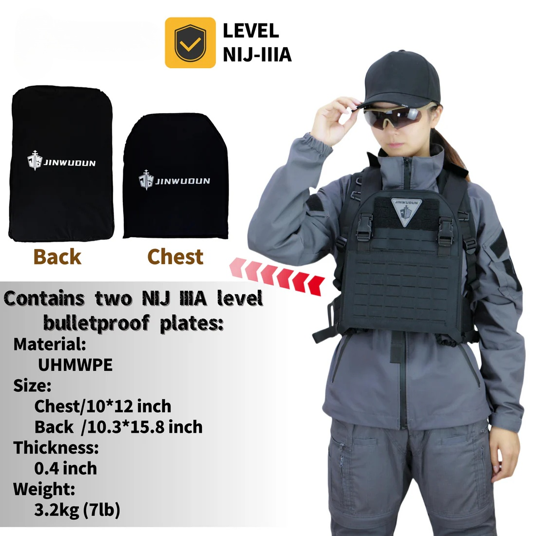Bulletproof Backpack Nylon Material - NIJ IIIA