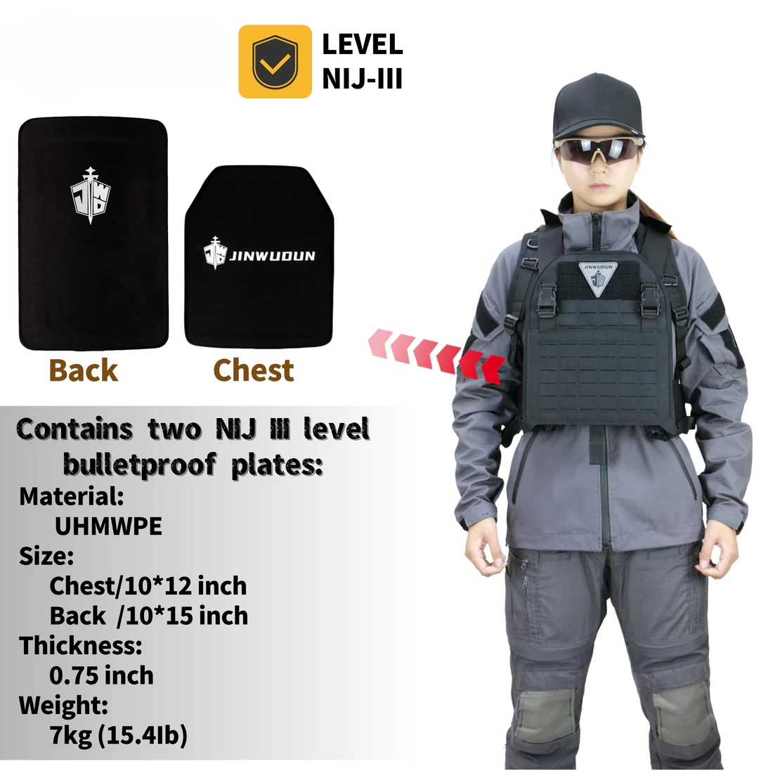 Bulletproof Backpack Nylon Material - NIJ IIIA