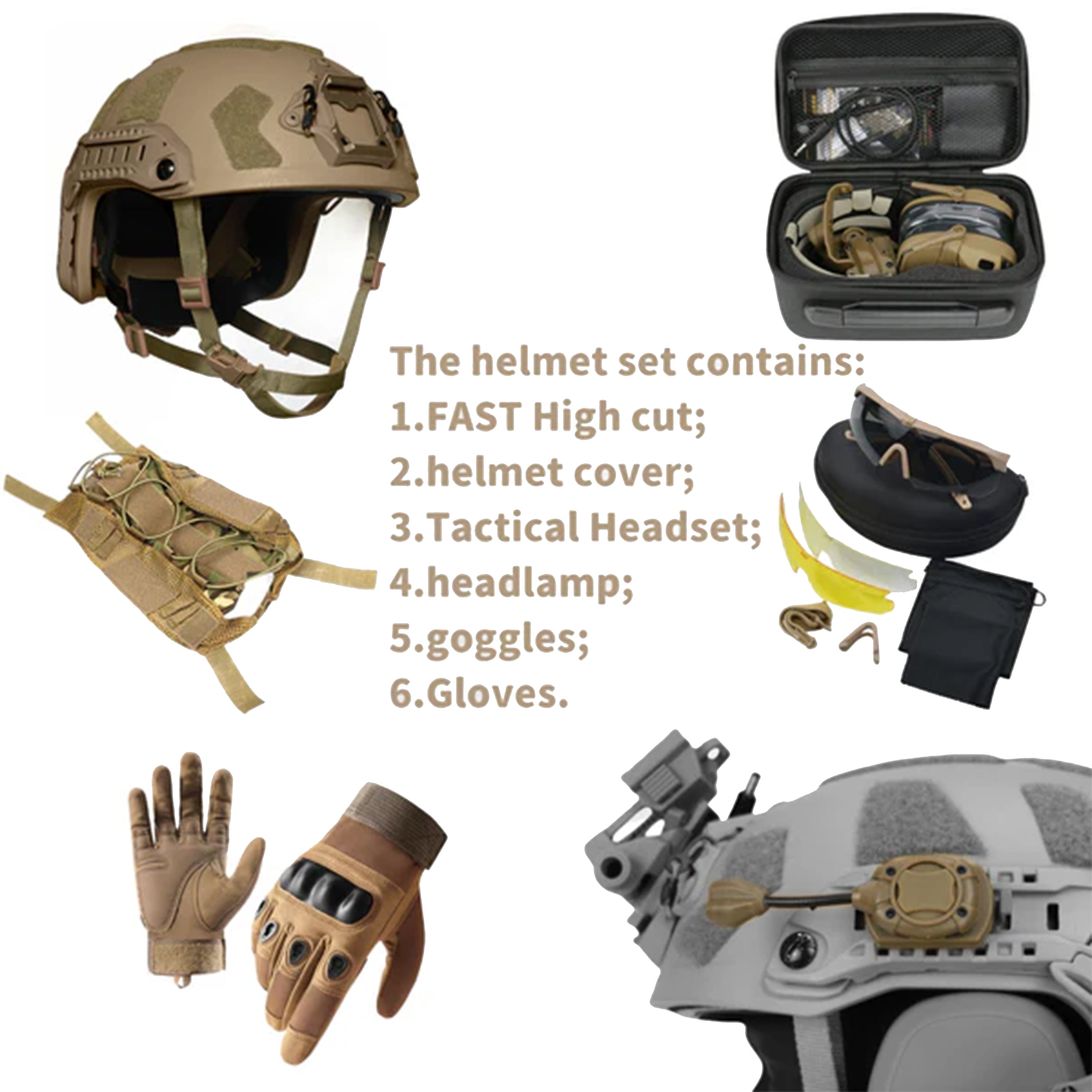 High Cut Bulletproof Helmet Set Wendy - NIJ IIIA