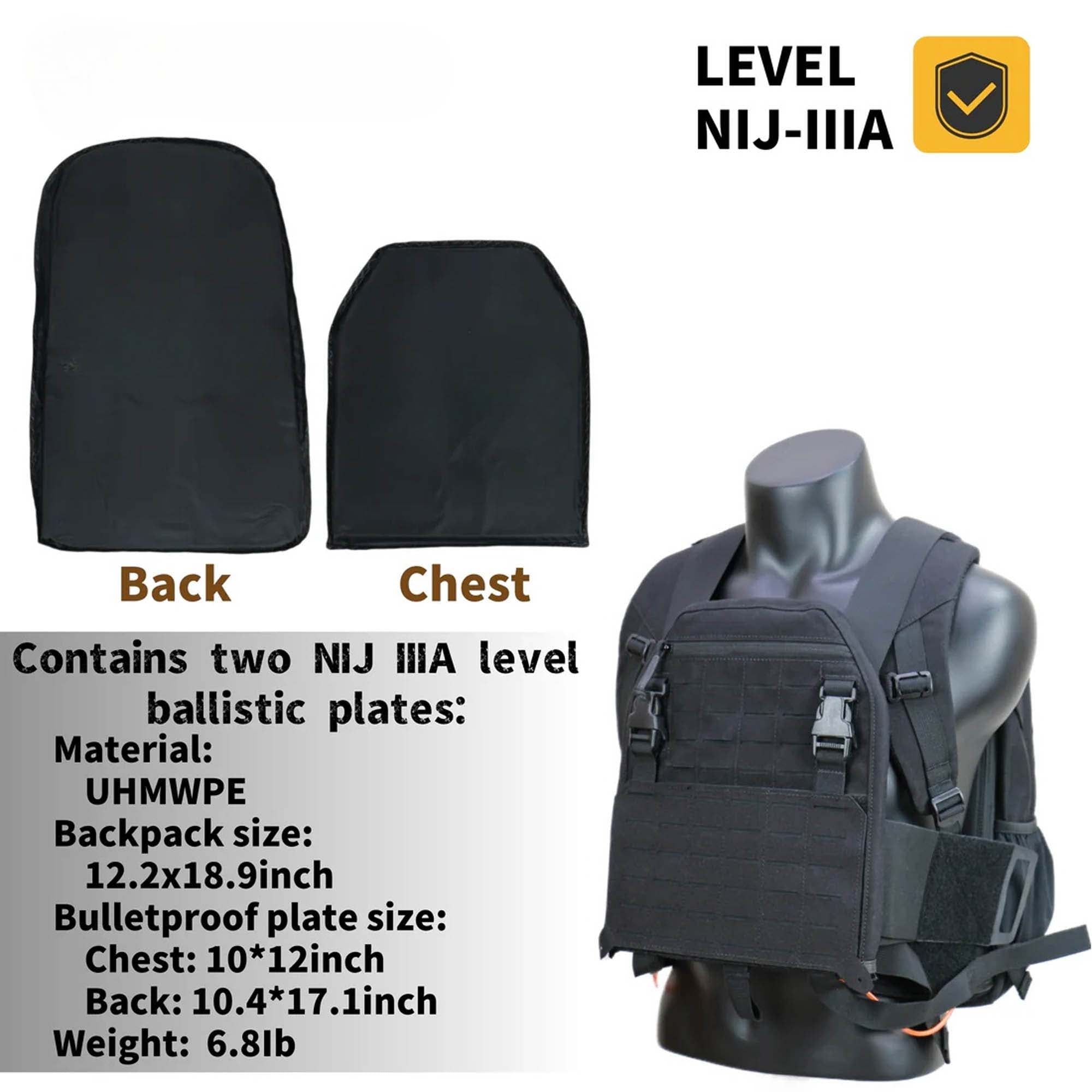 Bullet Proof Backpack Cordura Parameters