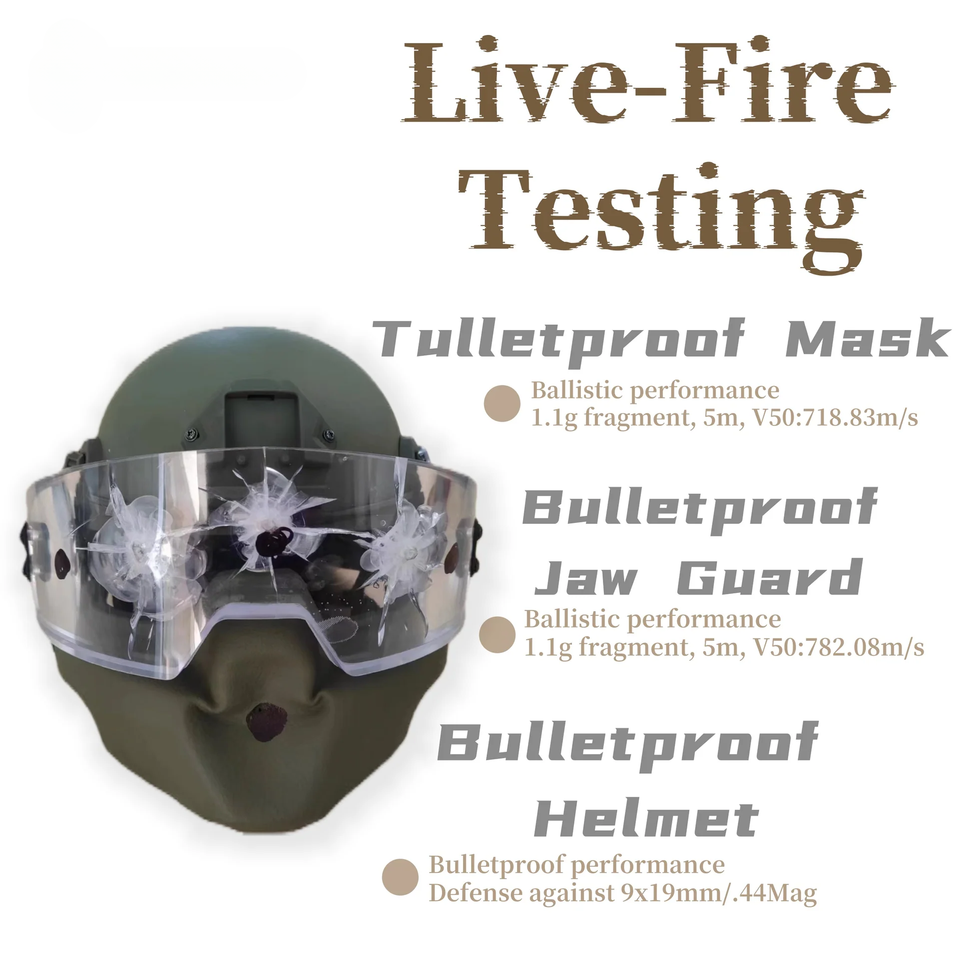 Bullet Proof Full Face Wendy Helmet - NIJ IIIA