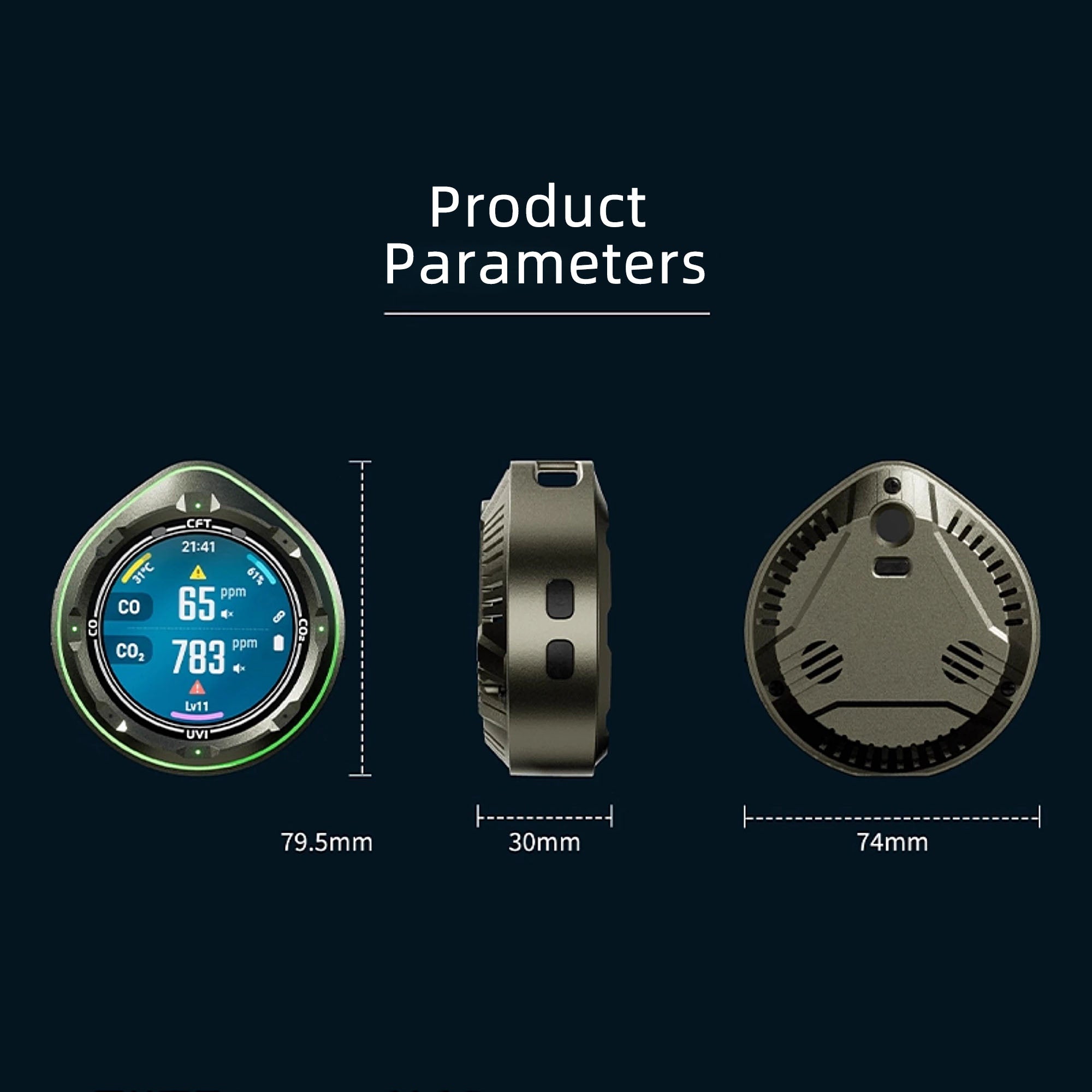 CO & CO₂ Gas Detector – APP Compatible