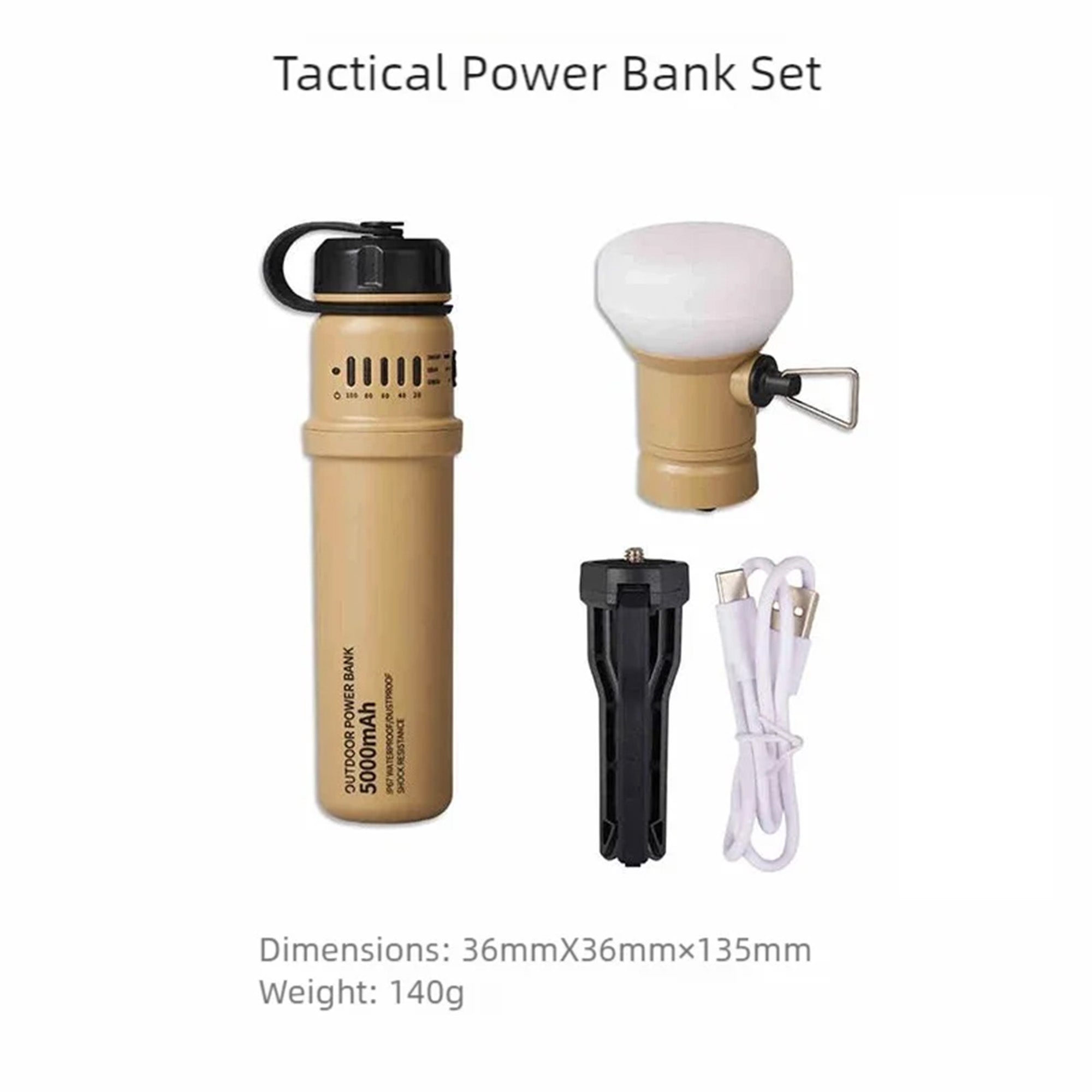 Capsule Portable Power Bank Camping Flashlight