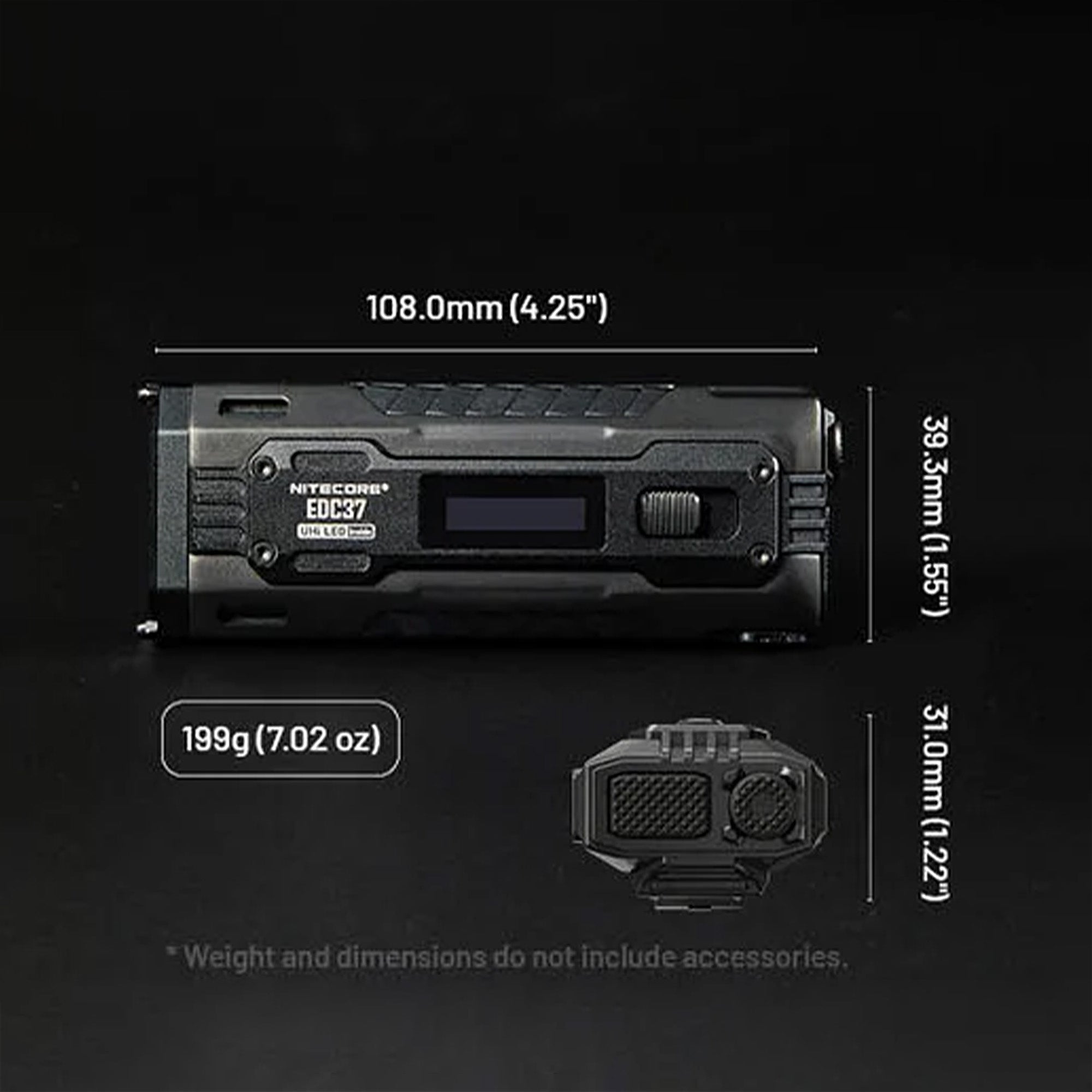 EDC37 8000 Lumen USB-C Rechargeable Flat EDC Flashlight