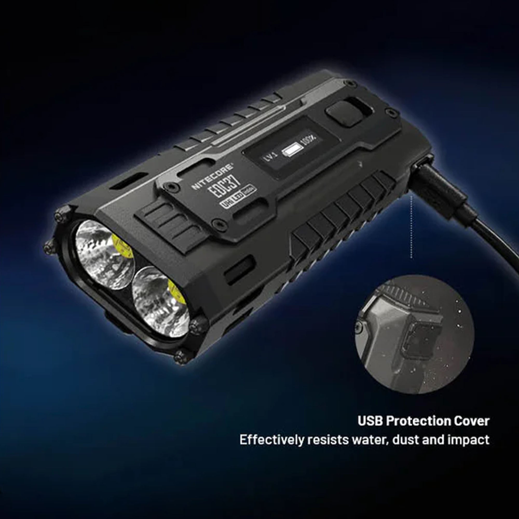 EDC37 8000 Lumen USB-C Rechargeable Flat EDC Flashlight