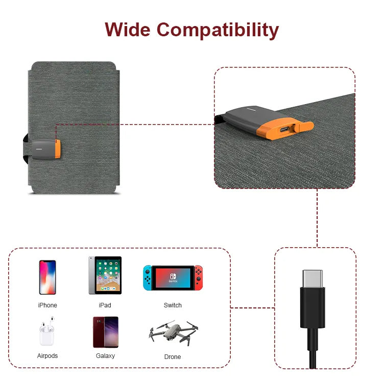 Foldable USB Portable Solar Panel Power Bank