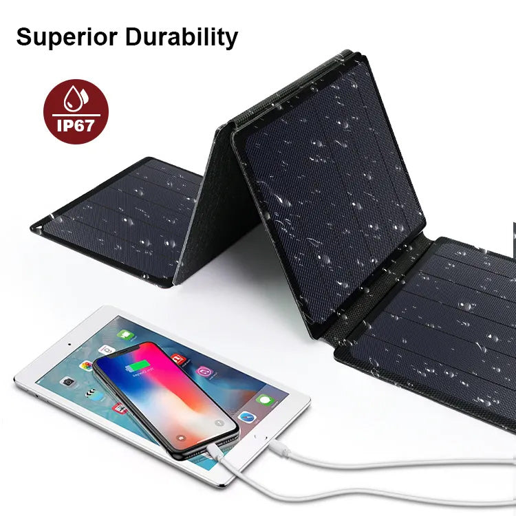 Foldable USB Portable Solar Panel Power Bank