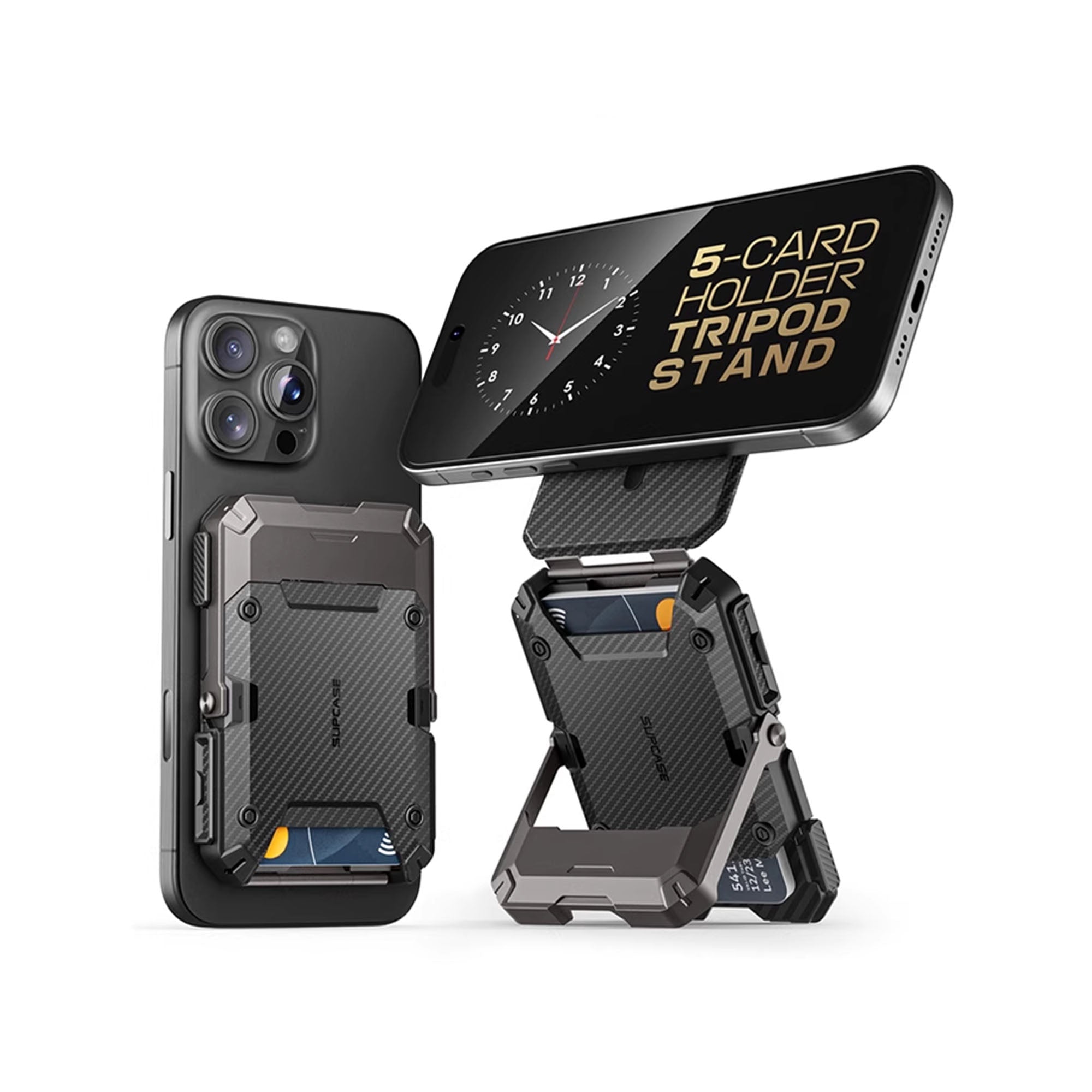 Strong Magnetic Foldable Metal Phone Stand & Card Case