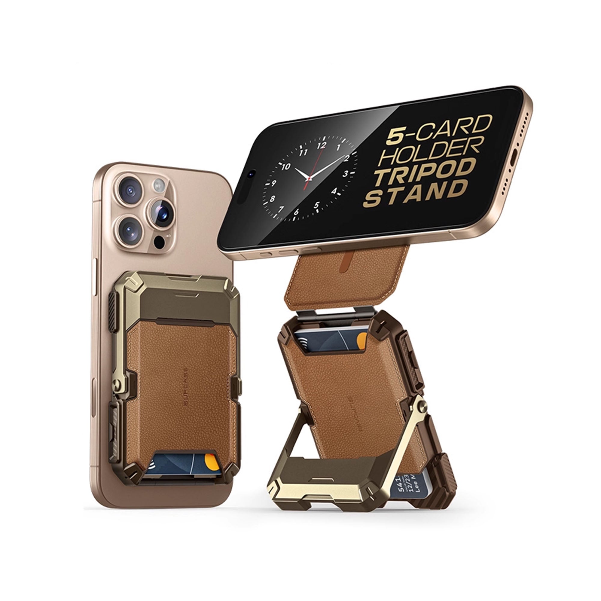 Strong Magnetic Foldable Metal Phone Stand & Card Case