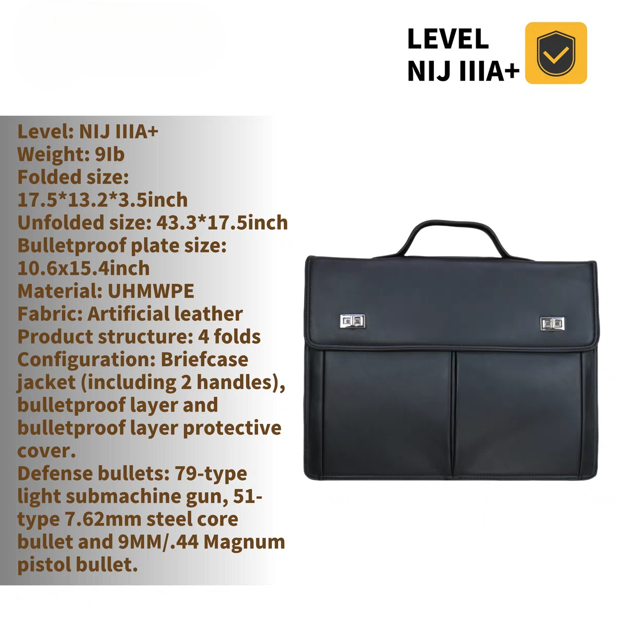 Bulletproof & Explosion - Proof Briefcase - NIJ IIIA