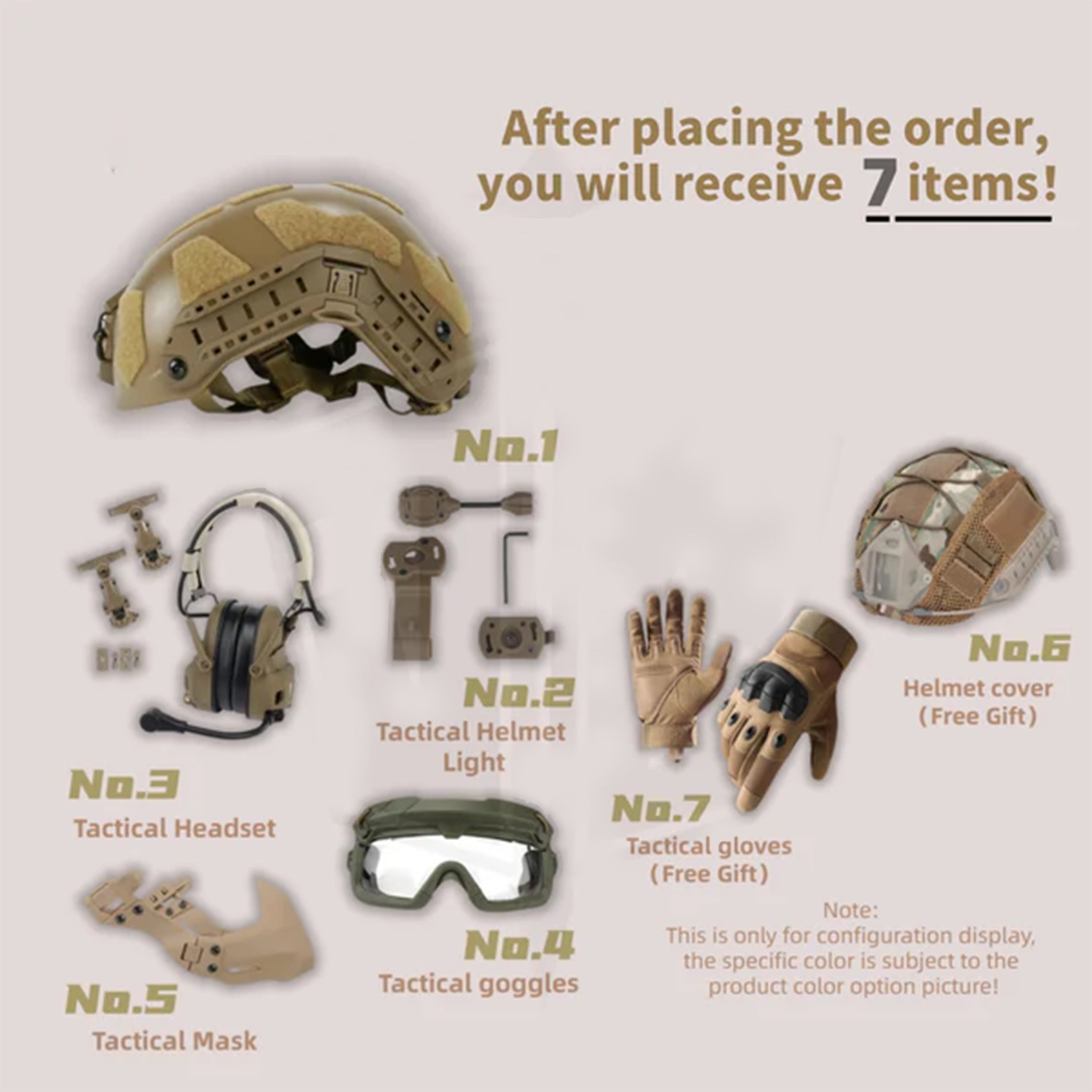 Tactical Riot Helmet Set FAST SF - 7 Piece