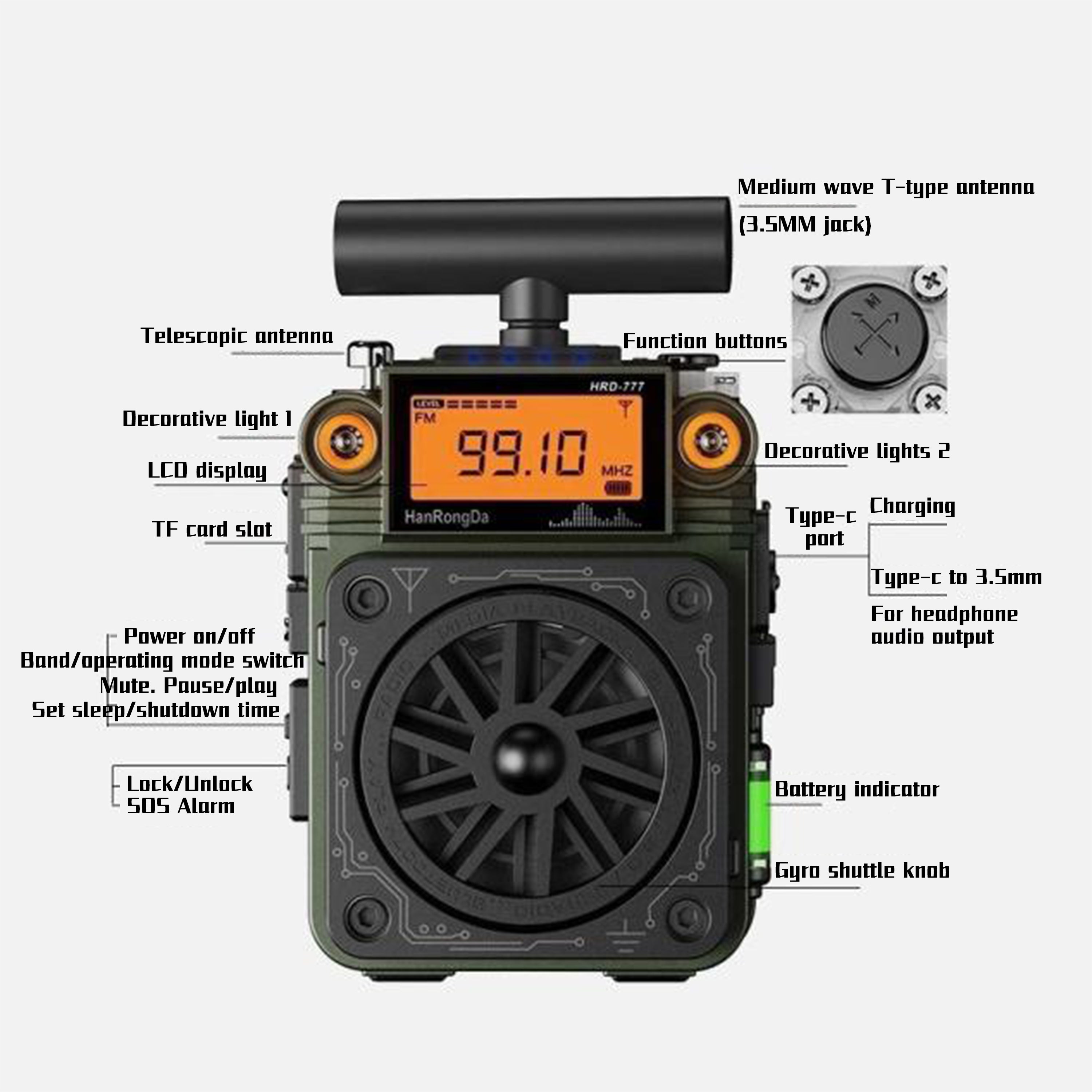 Multifunctional Mini Radio
