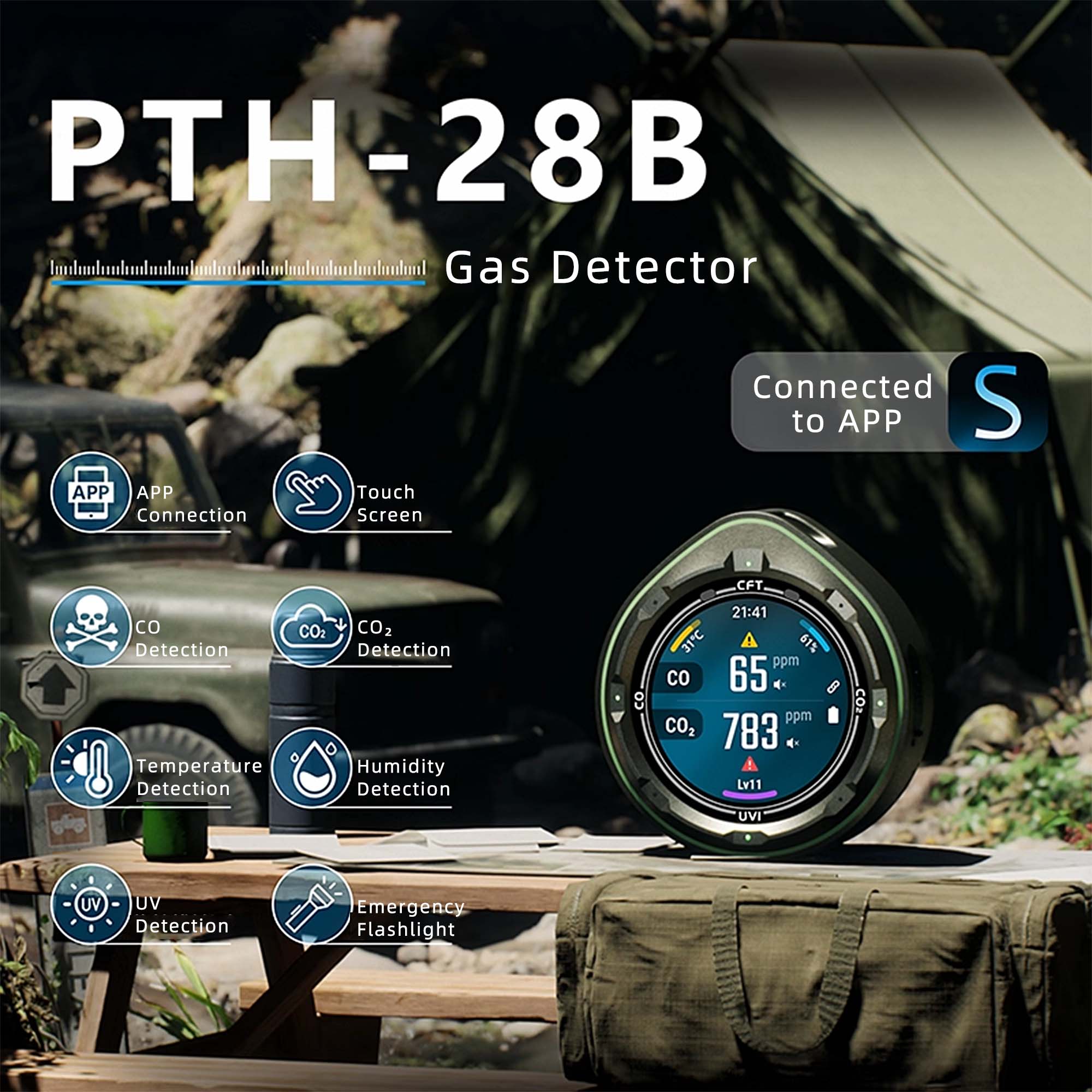CO & CO₂ Gas Detector – APP Compatible