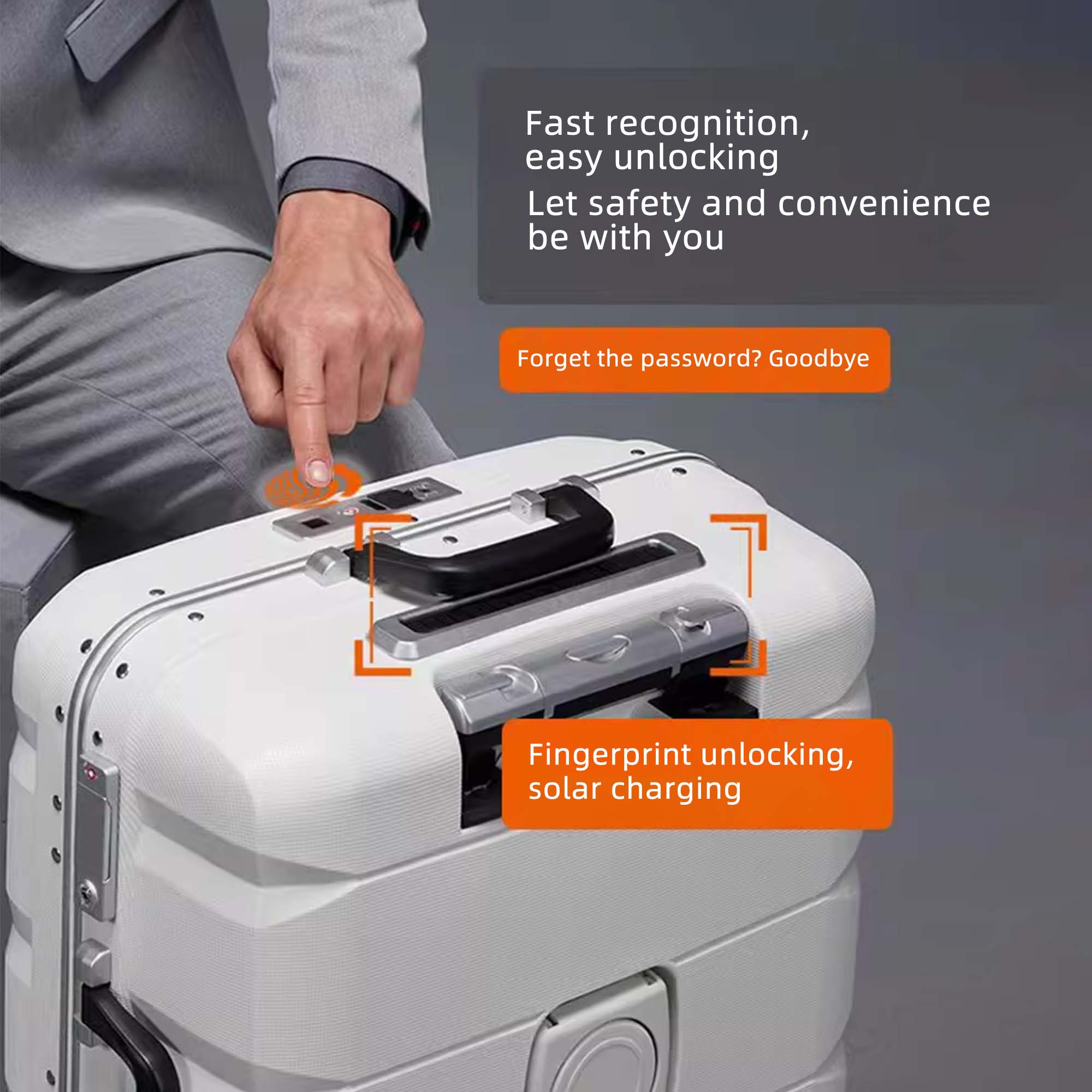 Large-Capacity Fingerprint Luggage