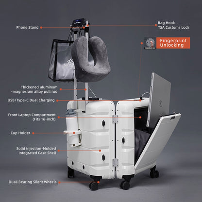 Large-Capacity Fingerprint Luggage