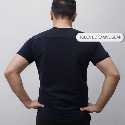 Navy Blue Stab Proof Short-Sleeve Shirt