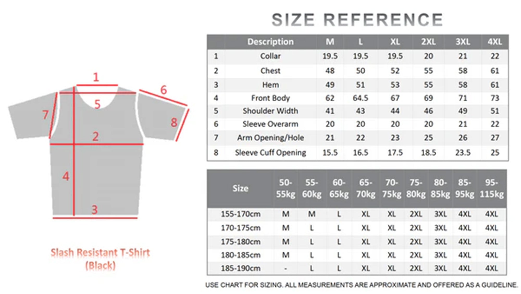 Slash Proof T-Shirt Size