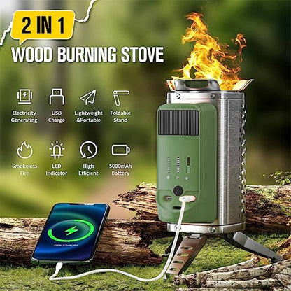 USB Rechargeable Firewood Outdoor Stove Heater