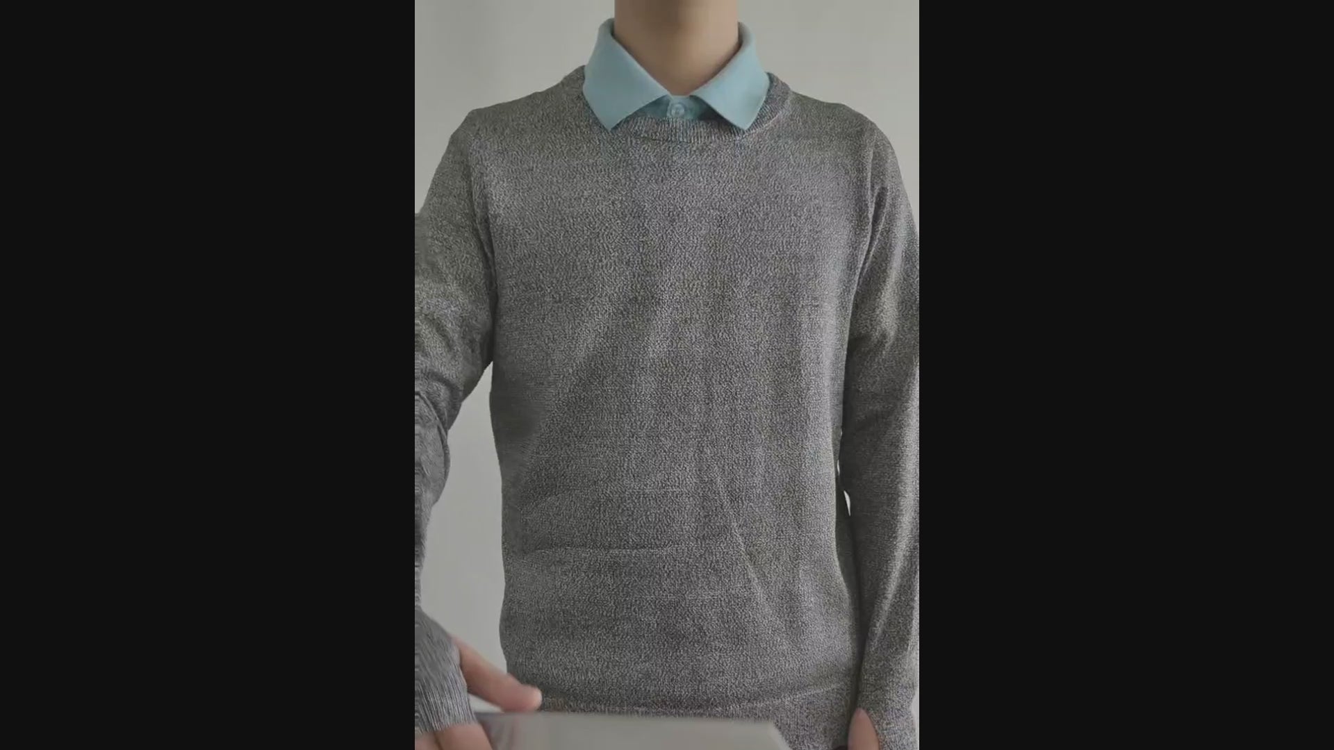 Small Round Neck Long Sleeve Slash Proof Shirt (Hand Protection Style)